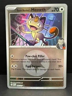 Team Rocket's Meowth (Energy Symbol Pattern) 161/217 Ascended Heroes Pokemon NM - Image 1