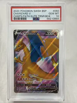 Charizard V #050 - 2020 Pokemon SWSH Champions Path ETB Promo Gem MINT PSA 10 b - Image 1