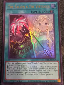 The Fallen & The Virtuous Ultra Rare CH01-EN019 NM 1st Ed Yu-Gi-Oh! - Image 1