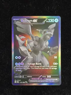 Zekrom EX 172/086 Black White Rare SV: Black Bolt Pokemon TCG NM - Image 1