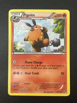 Pignite 17/114 Cracked Ice Black & White Rare Pokemon Card TCG - LP - Image 1