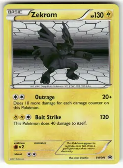 Zekrom BW005 Holo Promo Black And White Promo Pokemon Lightly Played - Image 1