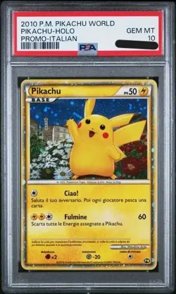 PSA10 PIKACHU WORLD PROMO ITALIAN POKEMON HOLO FS JAPAN 2010 RARE - Image 1