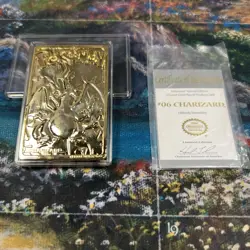 Pokemon Special Edition 23 Karat Gold Plated Trading Card Charizard W/cert - Image 1