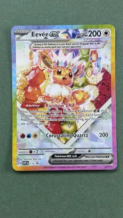 Pokemon TCG Prismatic Evolutions Eevee EX 174 Black Star Promo Card NM Condition - Image 1