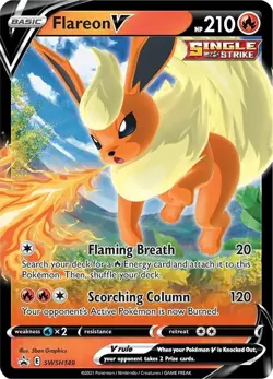 Pokemon Card Sword & Shield Promo Flareon V SWSH149 Promo Holo - Image 1