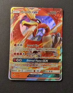 Pokemon TCG Ho-Oh GX Burning Shadows Holo Ultra Rare Card 21/147 LP - Image 1