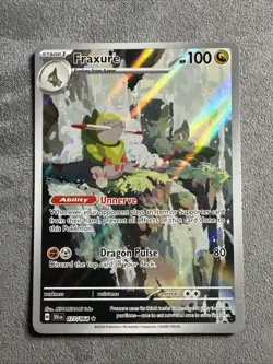 Pokemon TCG Fraxure Card 077/064 IR Sv: Shrouded Fable 2024 NM Condition - Image 1