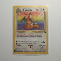 Wizards of the Coast Dragonite Fossil Holo Rare 100 HP Pokemon Card 19/62 1999 - Image 1