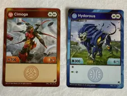Bakugan Character Card Lot – Cimoga & Mythic Hydorous – Pyrus Aquos BakuCore - Image 1
