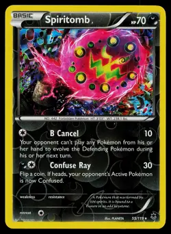 Pokemon Card Spiritomb 55/119 Phantom Forces Reverse Holo Rare - Image 1