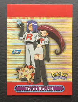 Topps Pokemon TV Card Series 3 Pop-Up 5 of 10 Team Rocket Meowth Jessie James LP - Image 1