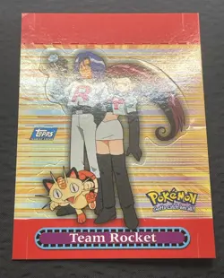 Topps Pokemon TV Card Series 3 Pop-Up 5 of 10 Team Rocket Meowth Jessie James LP - Image 2