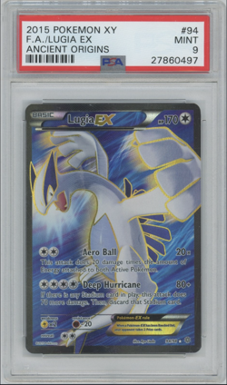 2015 XY Lugia EX Full Art FA 94/98 Ancient Origins Pokemon PSA 9 MINT - Image 1