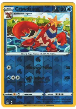 Crawdaunt 33/172 Brilliant Stars Reverse Holo Uncommon Pokemon Card Pokemon TCG - Image 1