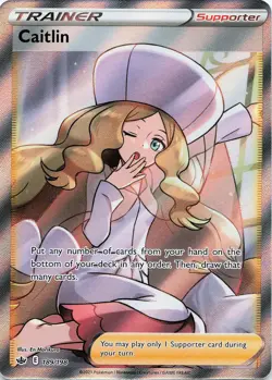 Pokemon Caitlin (Full Art) Holo SWSH06: Chilling Reign #189/198 NM - Image 1
