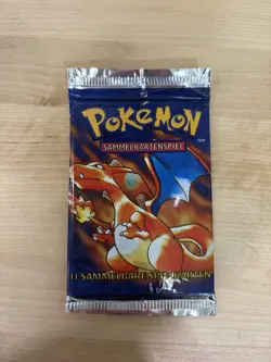 HEAVY Pokemon 1999 Base Set Unlimited Booster Pack Charizard Art German Sealed - Image 2
