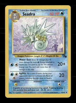 Seadra 42/62 Fossil Unlimited MP Pokemon - Image 1