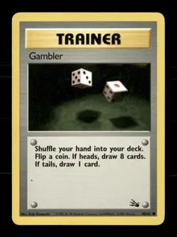 Gambler 60/62 Fossil Unlimited MP Pokemon - Image 1