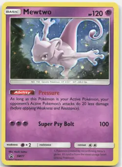 Mewtwo - SM77 Holo Promo Sun & Moon Promo Pokemon Near Mint - Image 1