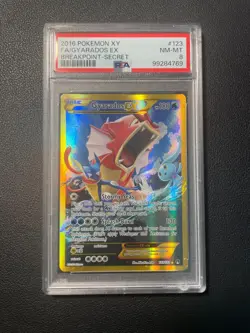 2016 POKEMON XY BREAKPOINT SECRET #123 FULL ART/GYARADOS EX PSA 8 (Cracked Case) - Image 3