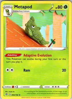 Metapod 002/192 Rebel Clash Pokemon Near Mint - Image 1