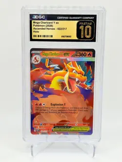 Pokemon Ascended Heroes Double Rare Mega Charizard Y ex 22/217 CGC 10 PRISTINE - Image 1