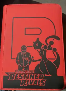 Pokemon TCG Destined Rivals Red Zipper Binder 360ct 9-Pocket Binder Only - Image 1
