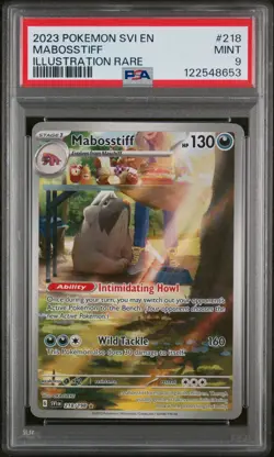 MABOSSTIFF #218 ILLUSTRATION RARE 2023 POKEMON SVI SCARLET & VIOLET BASE PSA 9 - Image 1