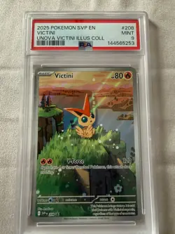 PSA 9 2025 POKEMON SVP EN-SV BLACK STAR PROMO 208 VICTINI UNOVA VICTINI IR - Image 1