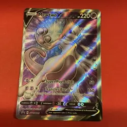 2022 Pokemon SWSH Black Star Promo Mewtwo V #SWSH229 Full Art Holo NM SHIPS FAST - Image 2