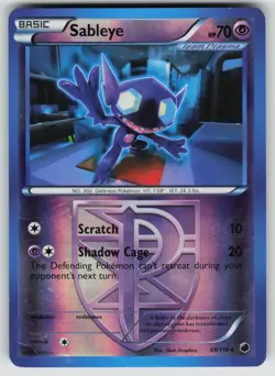 Sableye 49/116 Rare Plasma Freeze Pokemon Reverse Holo Damaged - Image 1