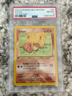 PSA 8 Vulpix 91/105 Neo Destiny 1st Edition 2002 Pokemon - Image 1