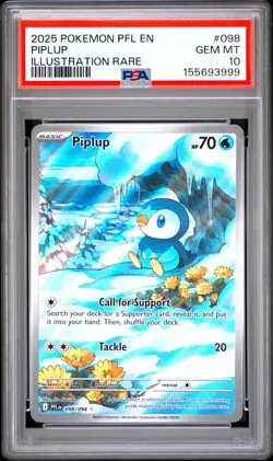 Piplup 098/094 Illustration Rare Pfl En-phantasmal Flames Pokemon PSA 10 - Image 1