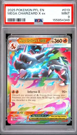 Pokemon TCG Mega Charizard X ex 013/094 Holo Phantasmal Flames PSA 9 EN - Image 1