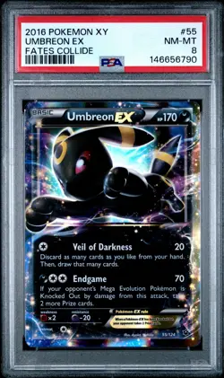 POKEMON UMBREON XY Fates Collide 55 PSA 8 NM-MT - Image 1