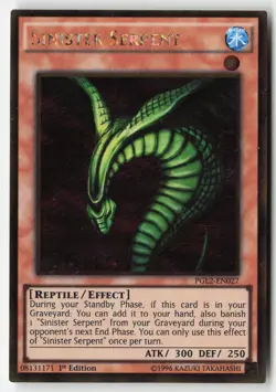 Yugioh - Sinister Serpent PGL2-EN027 1st Edition - Gold Rare - Image 1