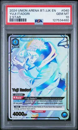 Union Arena 2024 Jujutsu Kaisen UE03BT/JJK-1-040 2 Star SR Yuji Itadori PSA 10 - Image 1