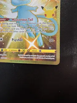Mew 025/025 25th Celebrations Card Shiny Gold Mew NM Pokemon TCG - Image 5