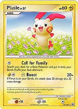 Pokemon Majestic Dawn- Plusle (Rare) Card 28/100 - Image 1
