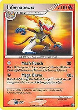 Pokemon Majestic Dawn- Infernapen (Rare) Card 22/100 - Image 1