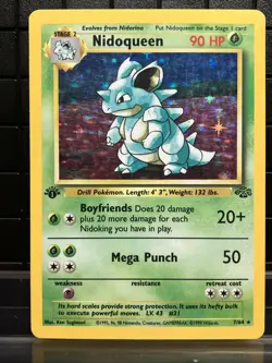 Nidoqueen 7/64 1st Edition Jungle Holofoil Pokemon Card MP - Image 1
