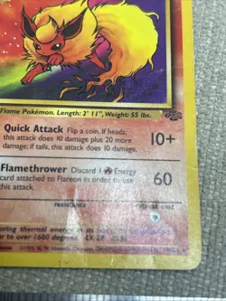Pokemon TCG Card Game Flareon 19/64 Jungle Set Non-holo - Image 5