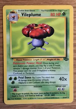 Vileplume 31/64 Non Holo Rare Pokemon TCG Card Vintage Jungle 1999 - Image 1