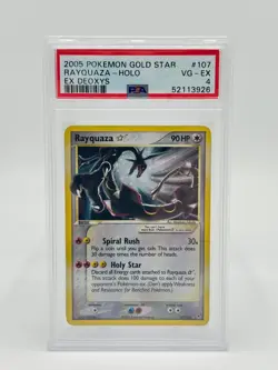 Pokemon EX Deoxys 107/107 Rayquaza Gold Star PSA 4 - Image 1