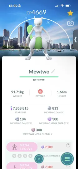 Pokemon Go Shiny Legendary Mewtwo ( Chicago Background) ( MAX CP ) - Image 1