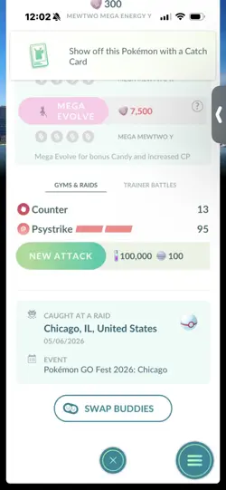Pokemon Go Shiny Legendary Mewtwo ( Chicago Background) ( MAX CP ) - Image 2