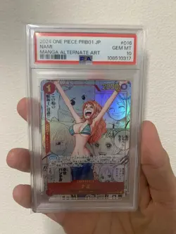 One Piece Card Game Nami OP01 016 R Comic Parallel PSA10 Rare Collector - Image 1