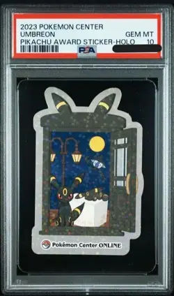 PSA 10 UMBREION HOLO Pokemon center Pikachu Award Sticker Promo Japanese 2023 - Image 1