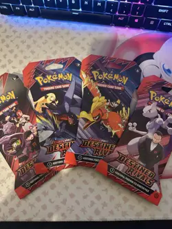 Pokemon TCG S&V Destined Rivals Blister Sleeved Packs in Art Set of Four IN Hand - Image 1